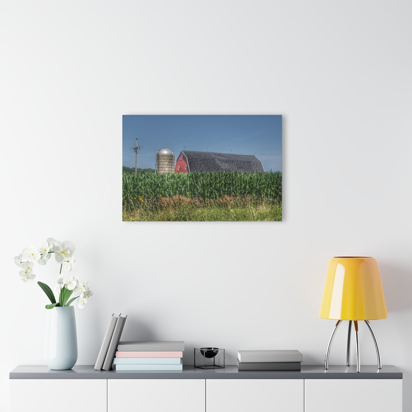 U R There Photography North Lake Pleasant Red Above the Corn Rustic Farmhouse Acrylic Wall Print