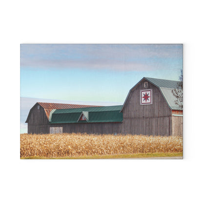 U R There Photography Frankenmuth Greys Rustic Farmhouse Tempered-Glass Cutting Board