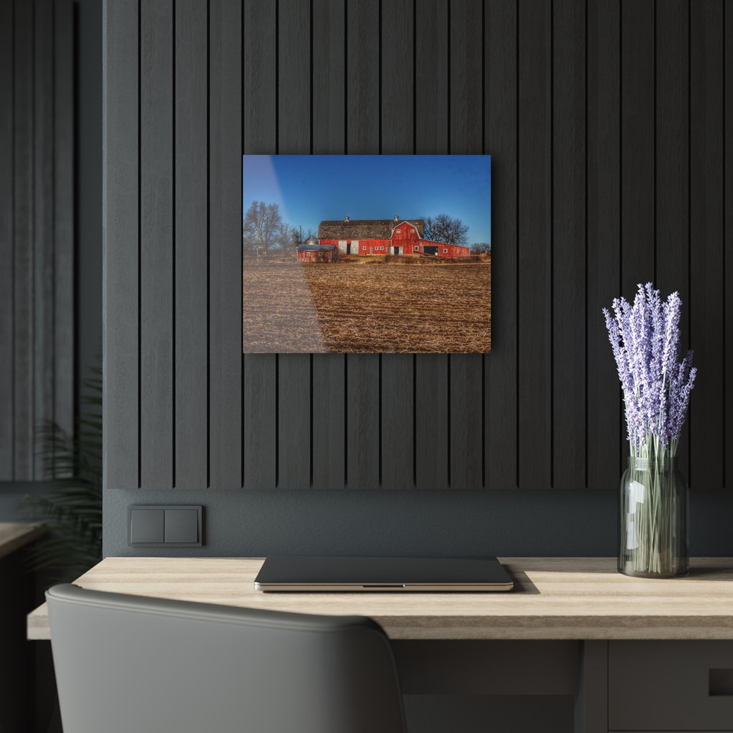 U R There Photography Rochester Road Red II Rustic Farmhouse Acrylic Wall Print