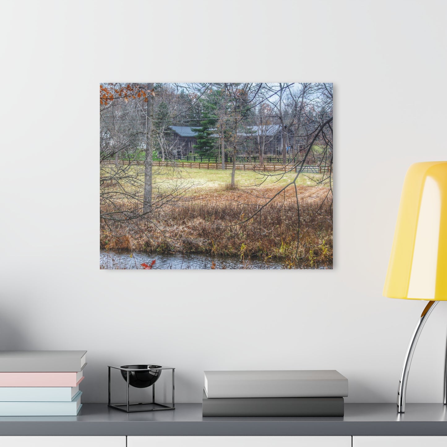 U R There Photography Brewer Road Hidden Grey Rustic Farmhouse Acrylic Wall Print