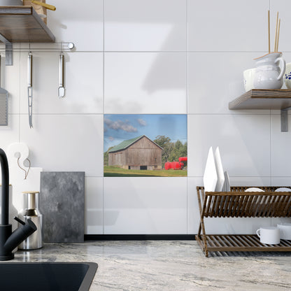 U R There Photography Kingston Road Grey Rustic Farmhouse Decorative Ceramic Tile