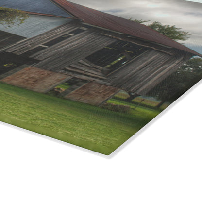 U R There Photography Pergola Barn Rustic Farmhouse Tempered-Glass Cutting Board