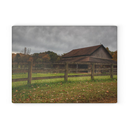 U R There Photography Chalet Grey I Rustic Farmhouse Tempered-Glass Cutting Board