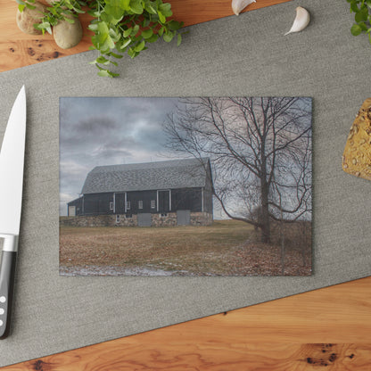 U R There Photography Attica Road Black Rustic Farmhouse Tempered-Glass Cutting Board