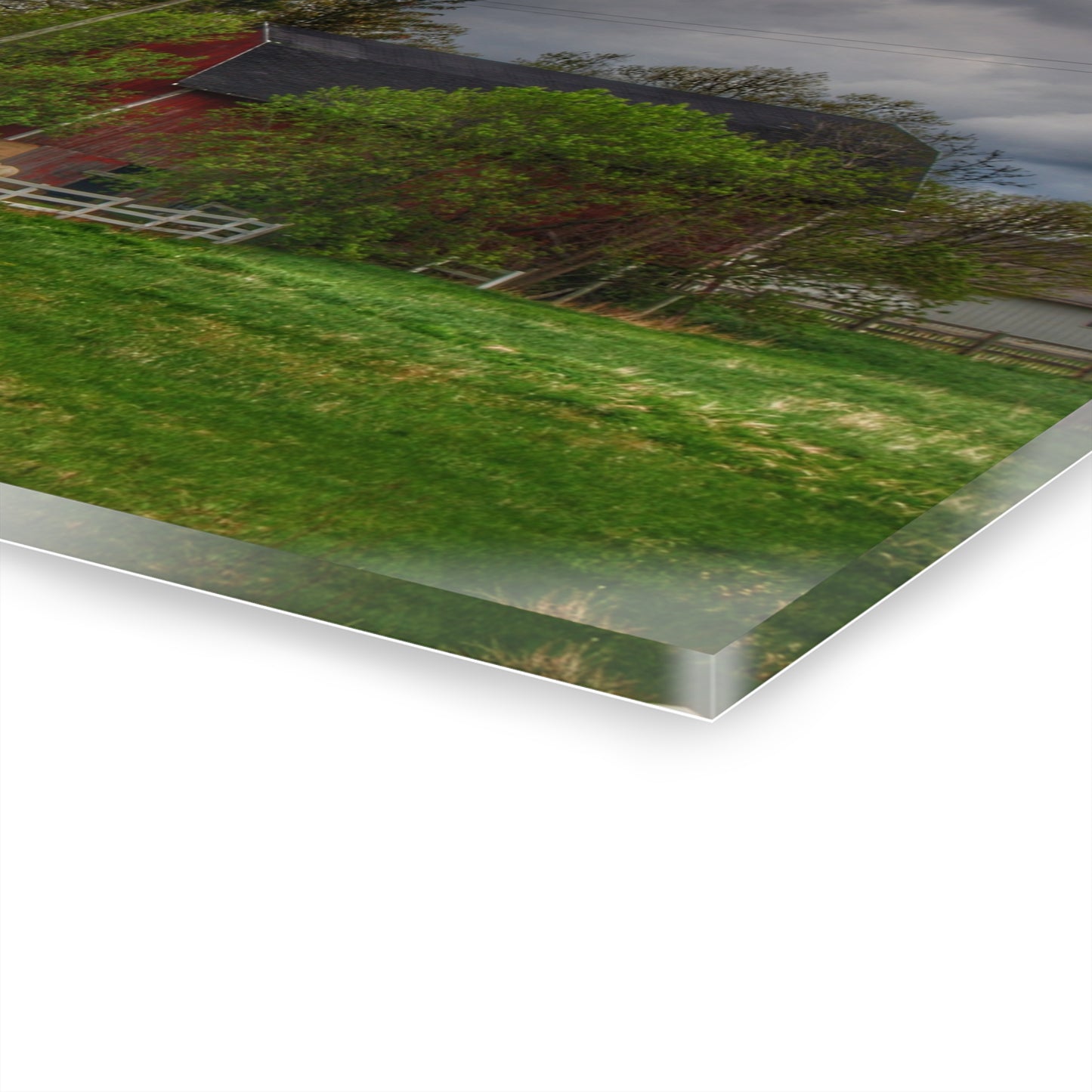 U R There Photography Hassler Lake Hidden Red Rustic Farmhouse Acrylic Wall Print