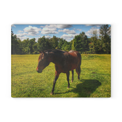 U R There Photography Brown Beauty II Rustic Farmhouse Tempered-Glass Cutting Board