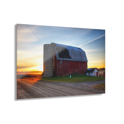 U R There Photography Haines Road Red at Sunrise Rustic Farmhouse Acrylic Wall Print