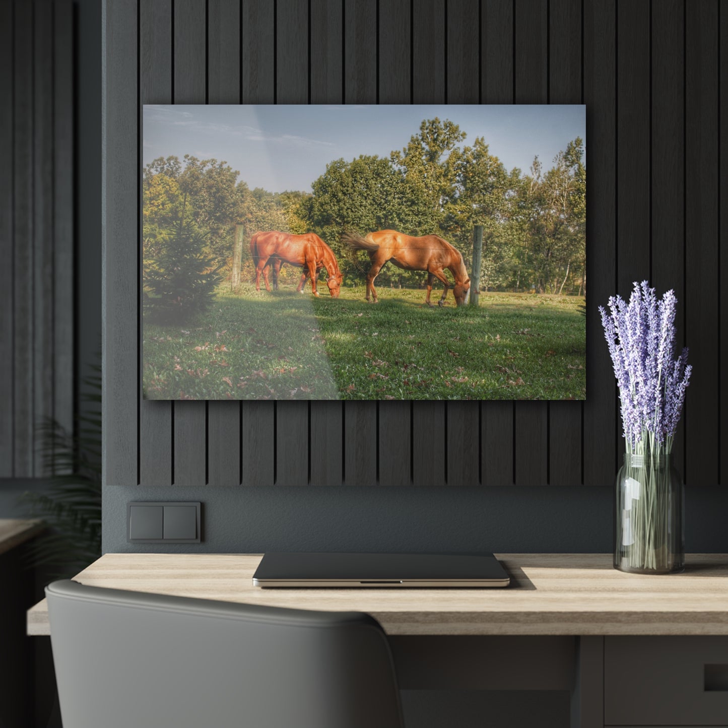 Barn Boutique Modern Farmhouse Acrylic Wall Print| Caramel Horses I