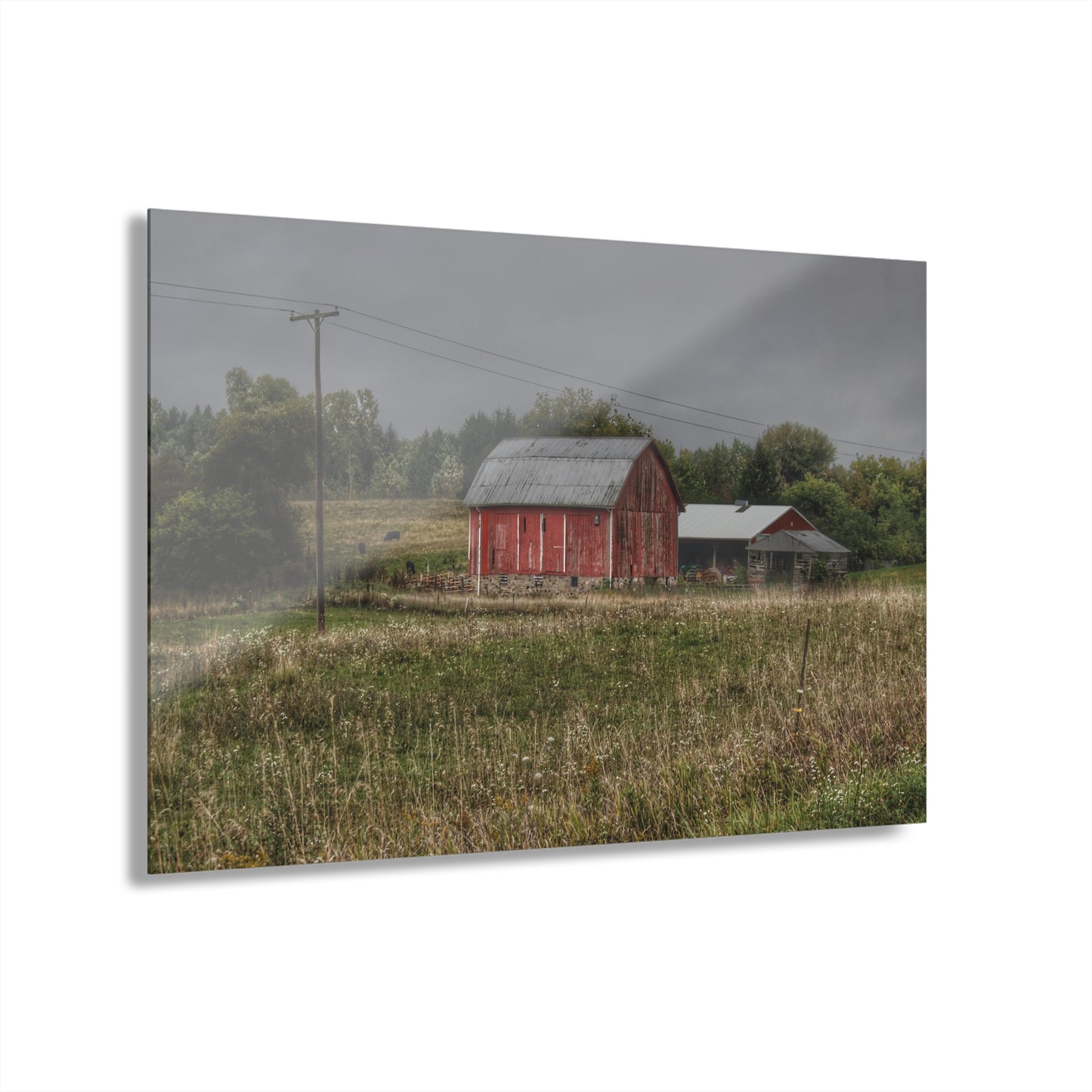 U R There Photography North Lake Road Red I Rustic Farmhouse Acrylic Wall Print