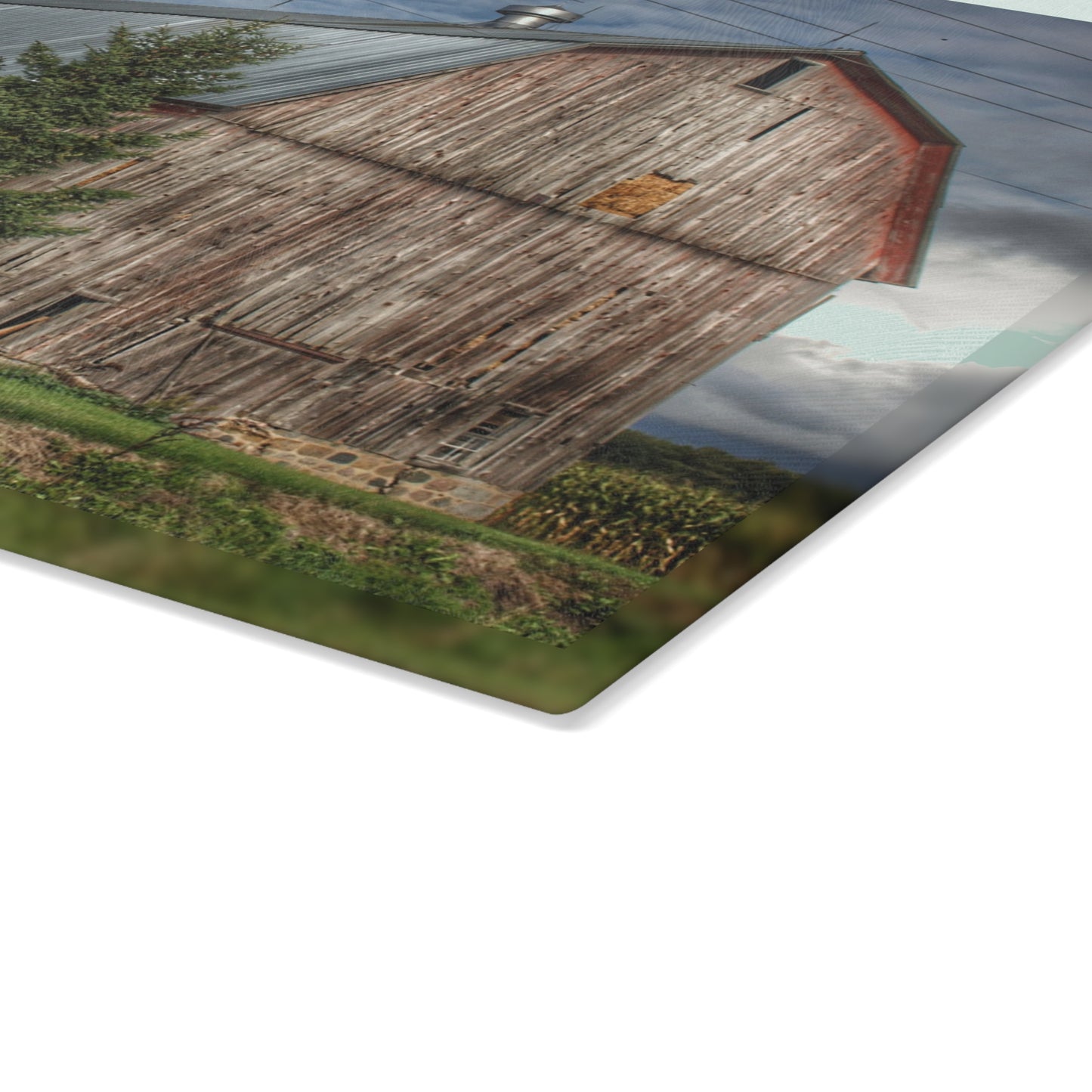 U R There Photography North Irish Red III Rustic Farmhouse Tempered-Glass Cutting Board