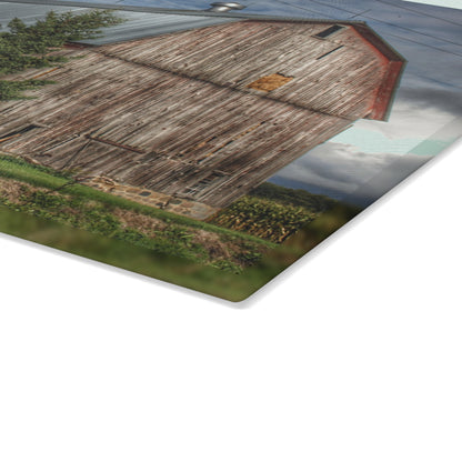 U R There Photography North Irish Red III Rustic Farmhouse Tempered-Glass Cutting Board