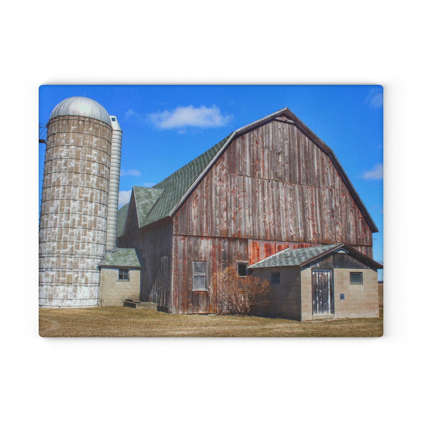 U R There Photography Roedel Road Red in Spring Rustic Farmhouse Tempered-Glass Cutting Board