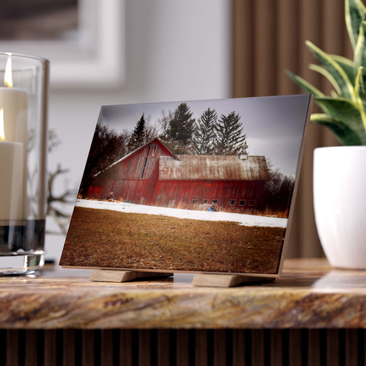 U R There Photography Blacks Corners Road Red Rustic Farmhouse Decorative Ceramic Tile