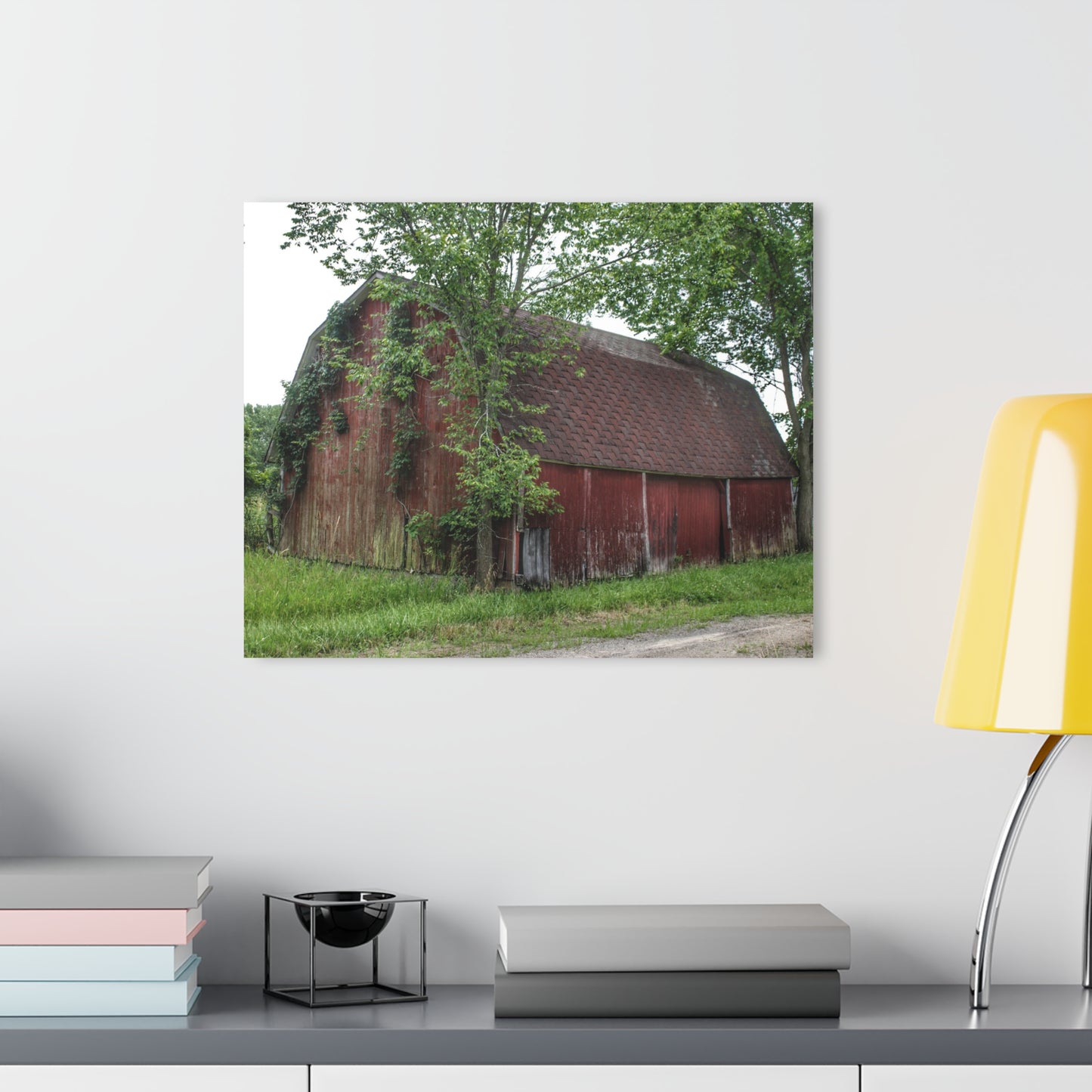 U R There Photography West Murphy Lake Red Rustic Farmhouse Acrylic Wall Print