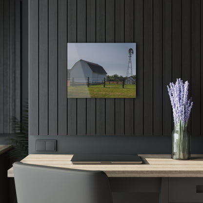 U R There Photography M-90 White and Windmill II Rustic Farmhouse Acrylic Wall Print