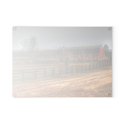 U R There Photography Barber Road Farm II Rustic Farmhouse Tempered-Glass Cutting Board