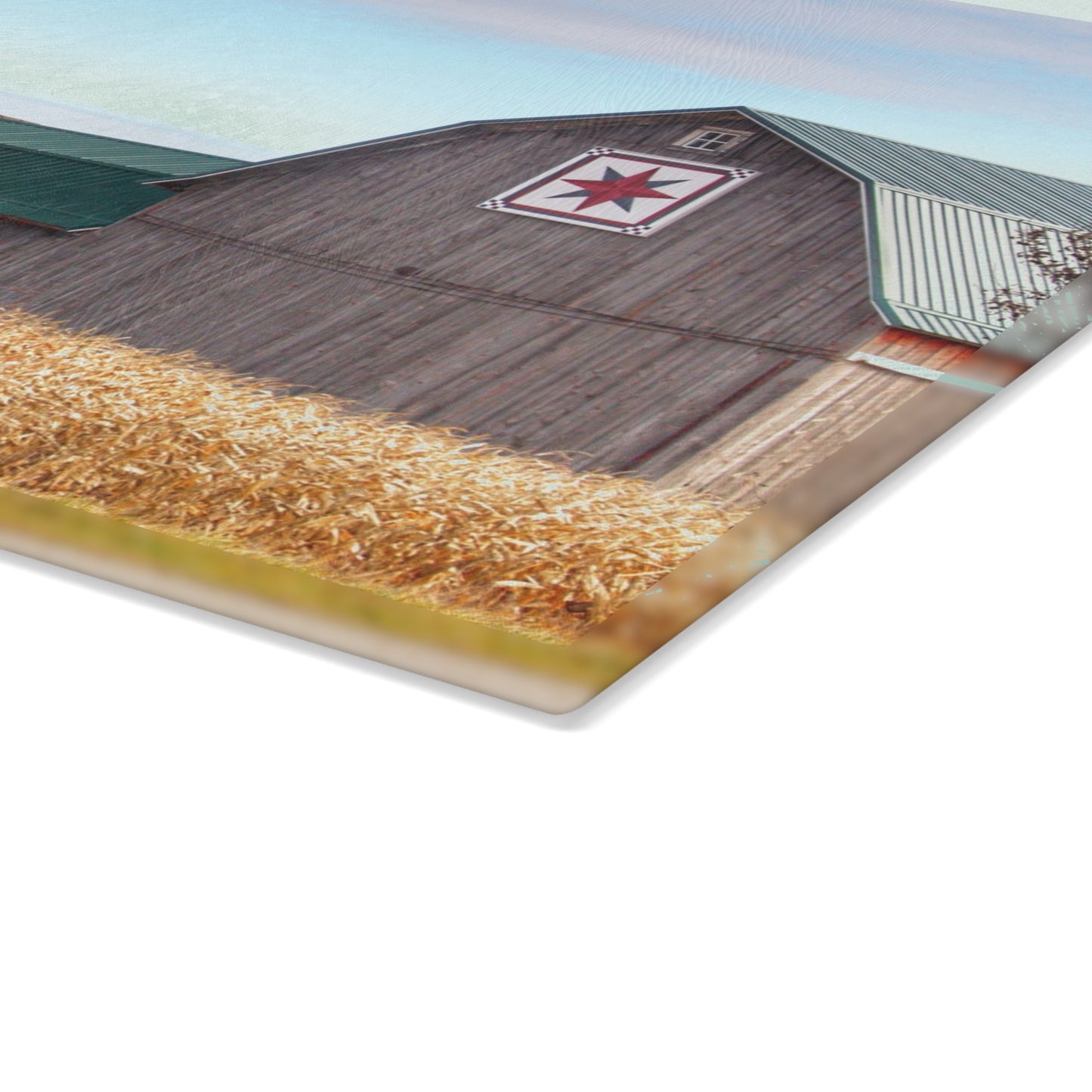 U R There Photography Frankenmuth Greys Rustic Farmhouse Tempered-Glass Cutting Board