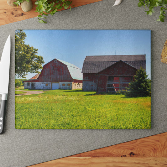 U R There Photography Atwell Road Trio Rustic Farmhouse Tempered-Glass Cutting Board