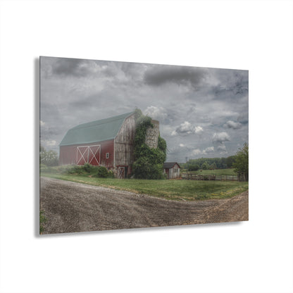 U R There Photography West Hunters Creek Road Red II Rustic Farmhouse Acrylic Wall Print