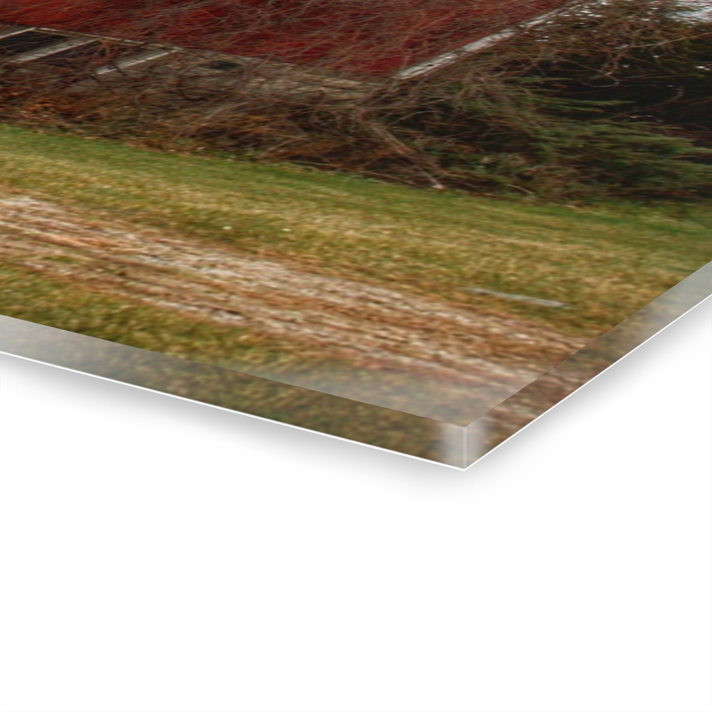 U R There Photography Slattery Road Fieldstone Red Rustic Farmhouse Acrylic Wall Print