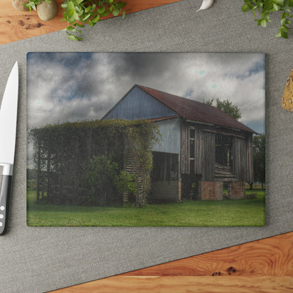 U R There Photography Pergola Barn Rustic Farmhouse Tempered-Glass Cutting Board
