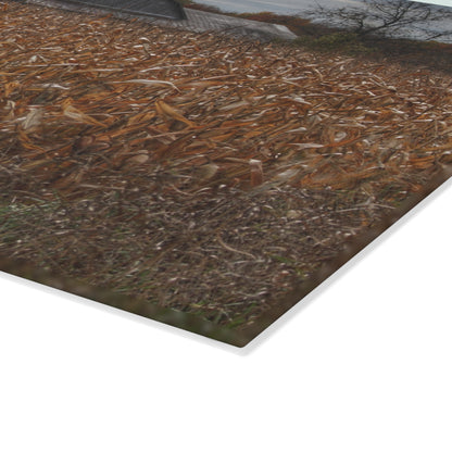 U R There Photography North State Road Grey Rustic Farmhouse Tempered-Glass Cutting Board 8"x 11"