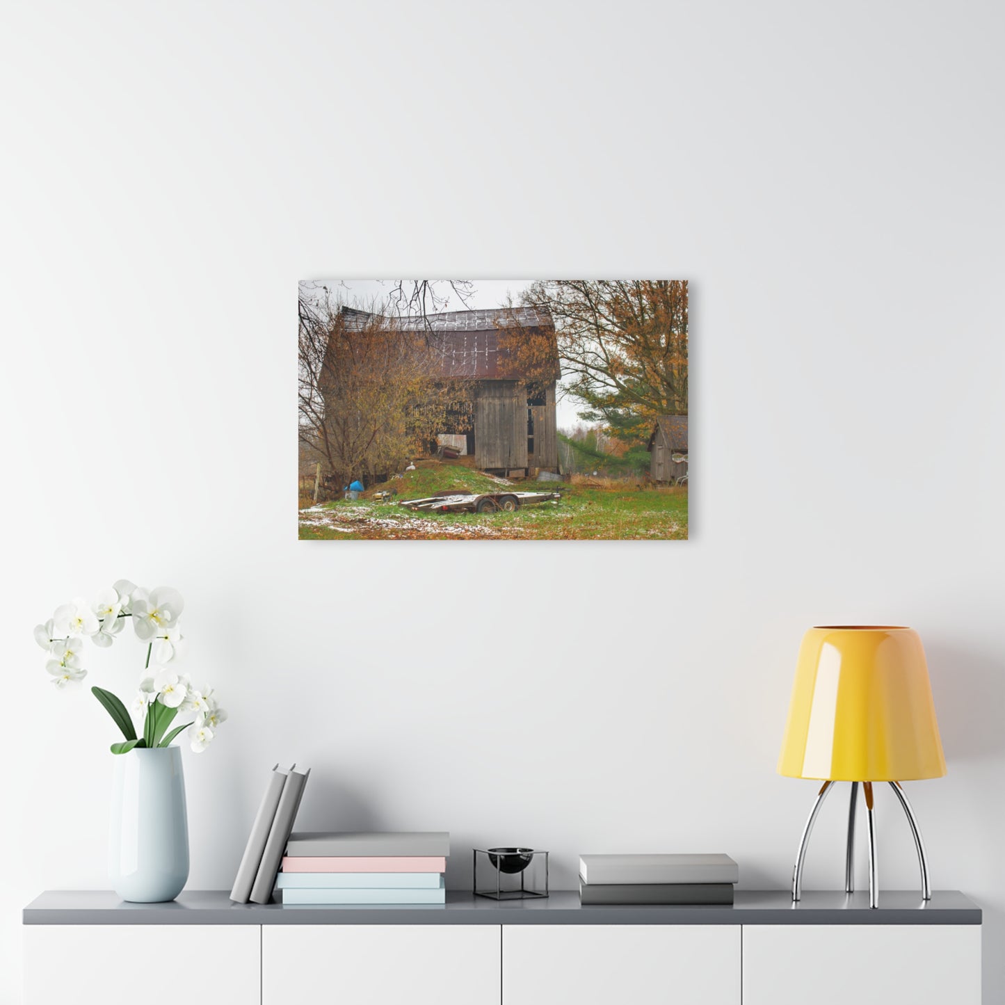 U R There Photography Frenchline Road Old Grey Rustic Farmhouse Acrylic Wall Print