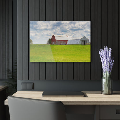 U R There Photography Henderson Hilltop Red Rustic Farmhouse Acrylic Wall Print