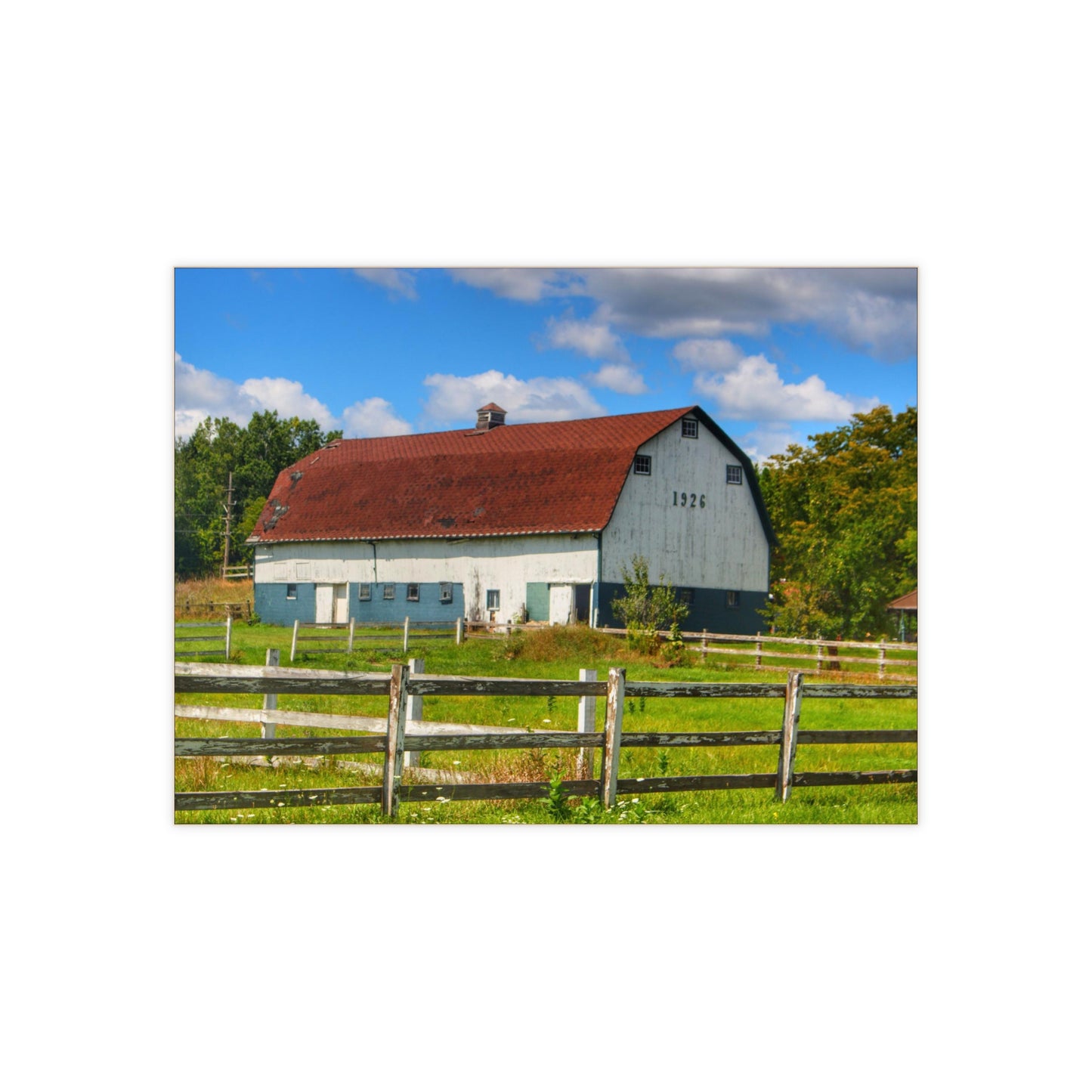 U R There Photography Beyond the Fence on Clark Road Rustic Farmhouse Decorative Ceramic Tile