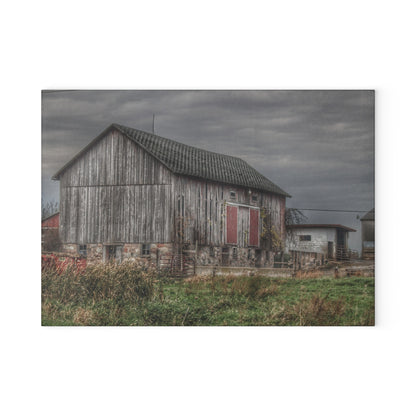 U R There Photography Swaffer Road Grey Rustic Farmhouse Tempered-Glass Cutting Board