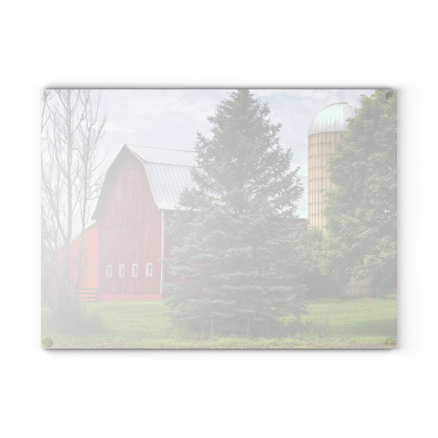 U R There Photography German Road Red I Rustic Farmhouse Tempered-Glass Cutting Board