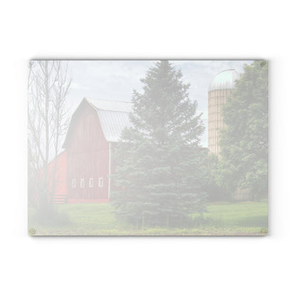 U R There Photography German Road Red I Rustic Farmhouse Tempered-Glass Cutting Board