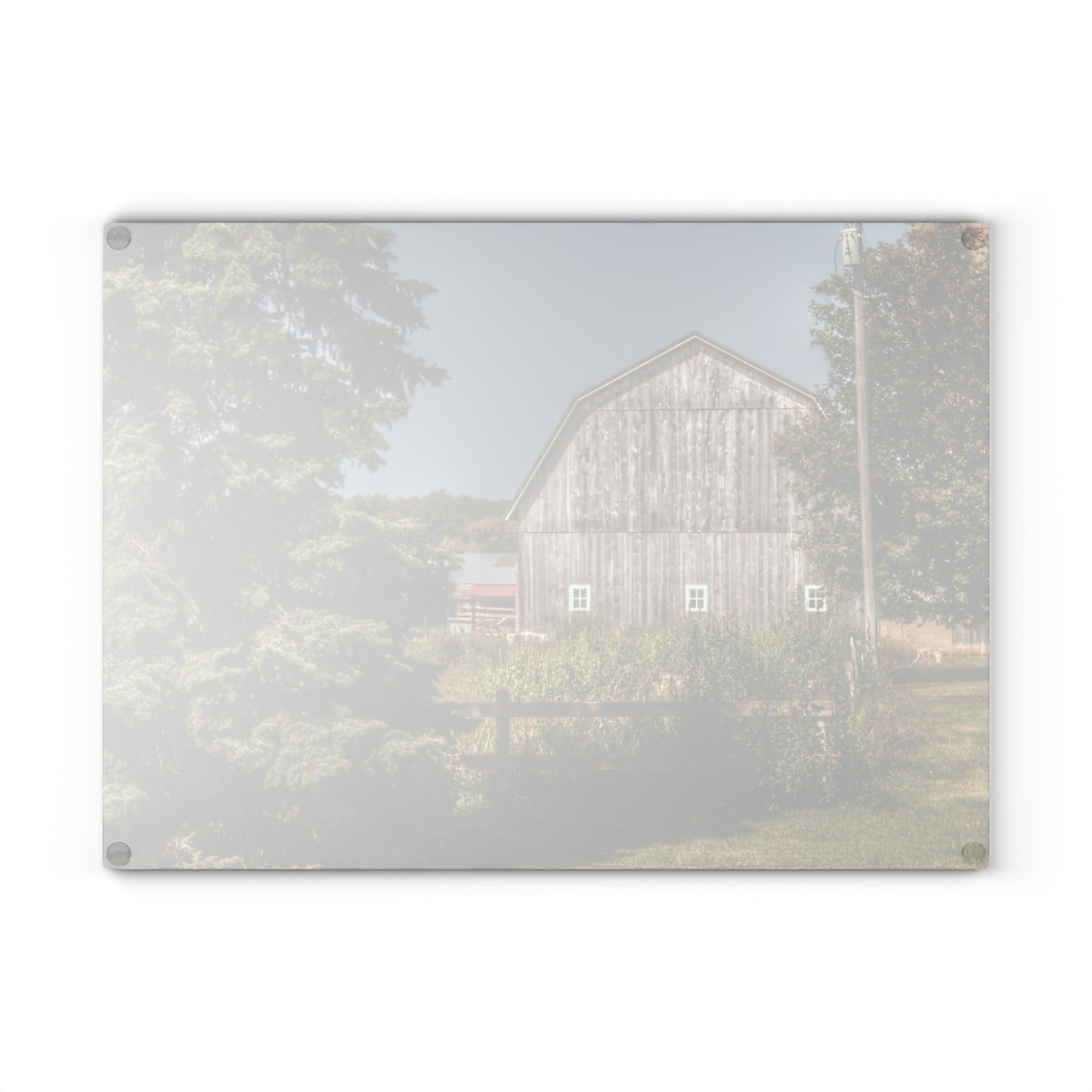 U R There Photography Roadside Grey of Vassar Rustic Farmhouse Tempered-Glass Cutting Board