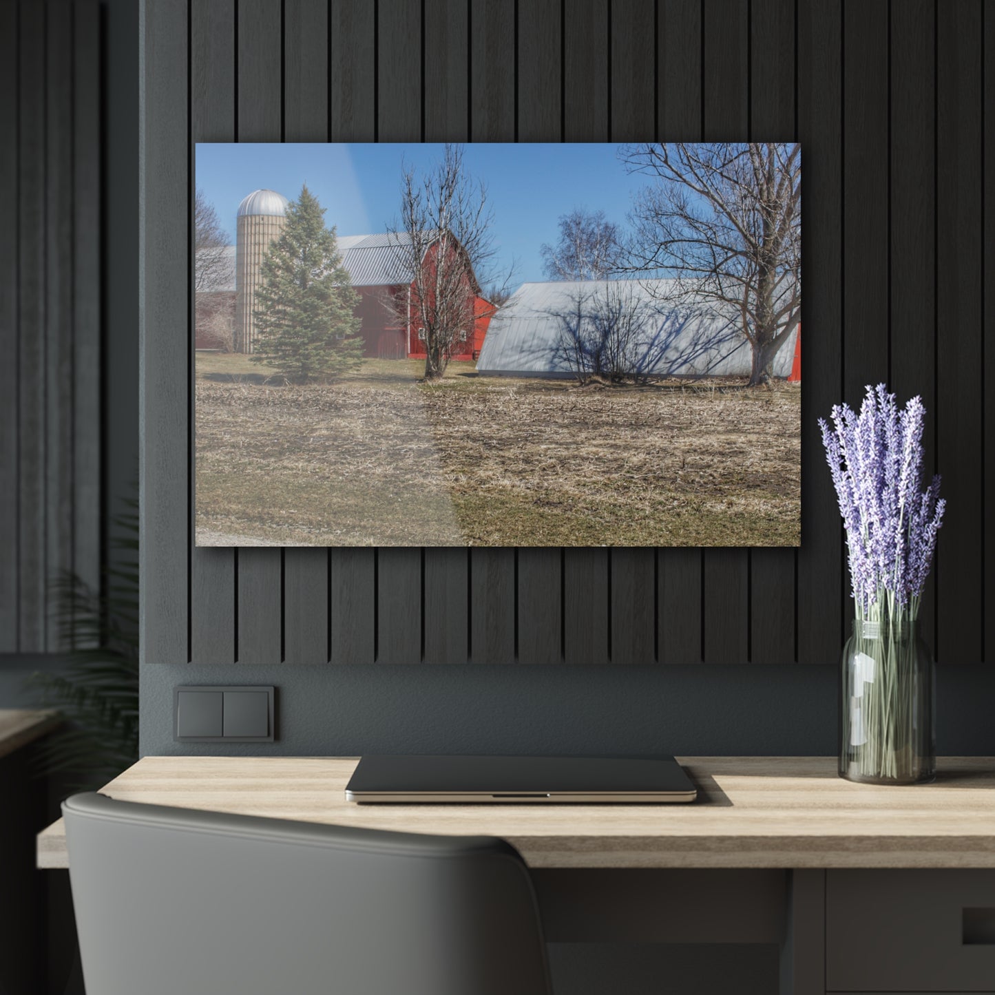 U R There Photography German Road Reds Rustic Farmhouse Acrylic Wall Print