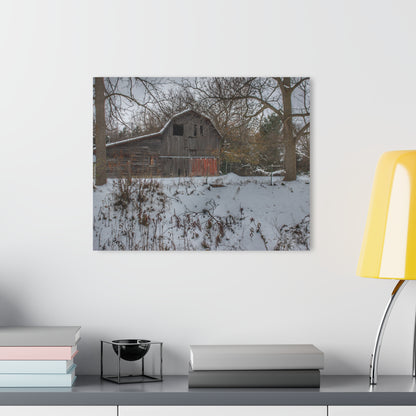 U R There Photography Hayes Road Grey in Winter II Rustic Farmhouse Acrylic Wall Print