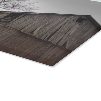 U R There Photography Brandon Hill Grey Rustic Farmhouse Tempered-Glass Cutting Board