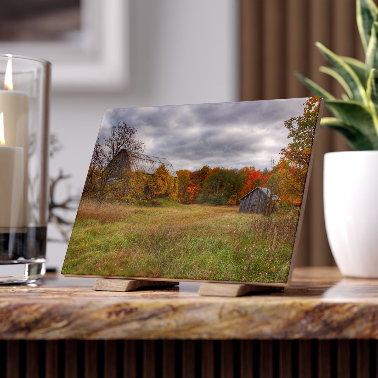 U R There Photography Church Road Grey and Little Grey Rustic Farmhouse Decorative Ceramic Tile