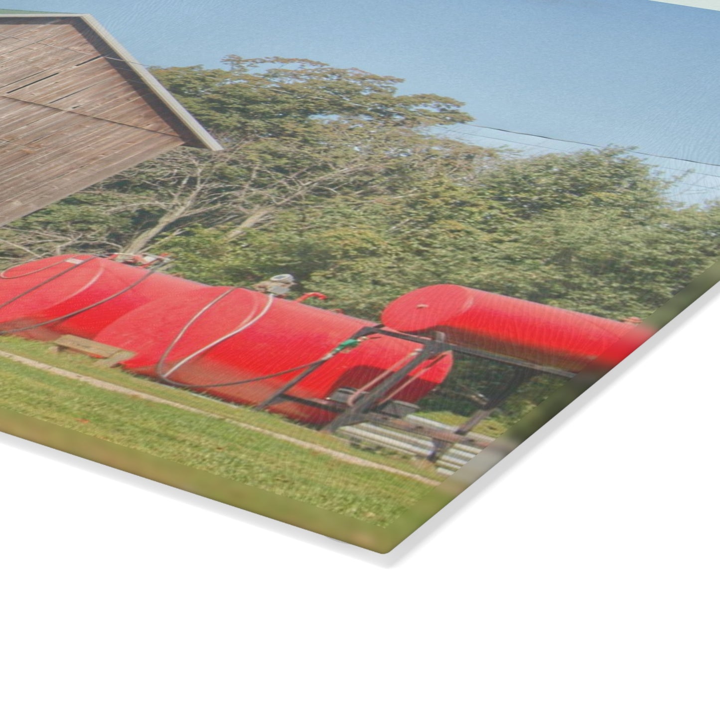 U R There Photography Kingston Road Grey Rustic Farmhouse Tempered-Glass Cutting Board