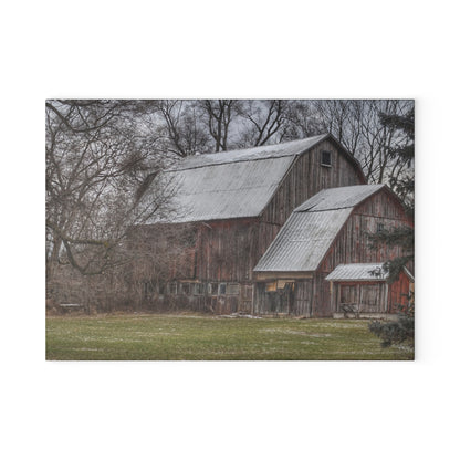 U R There Photography Hennessey Road Grey Rustic Farmhouse Tempered-Glass Cutting Board