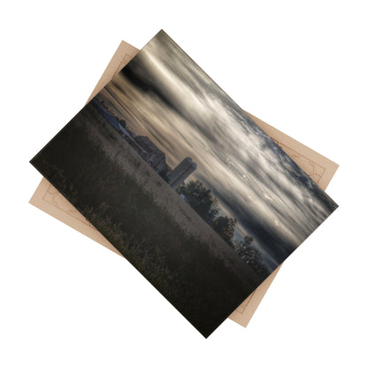 U R There Photography Across the Field on Brown City Road Rustic Farmhouse Decorative Ceramic Tile