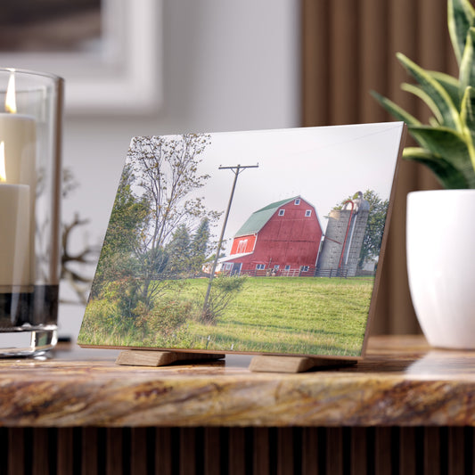 U R There Photography Stewart Road Red I Rustic Farmhouse Decorative Ceramic Tile