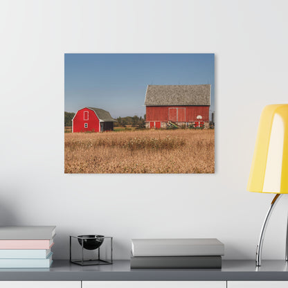 U R There Photography Brown City Wellman Line Road Reds Rustic Farmhouse Acrylic Wall Print