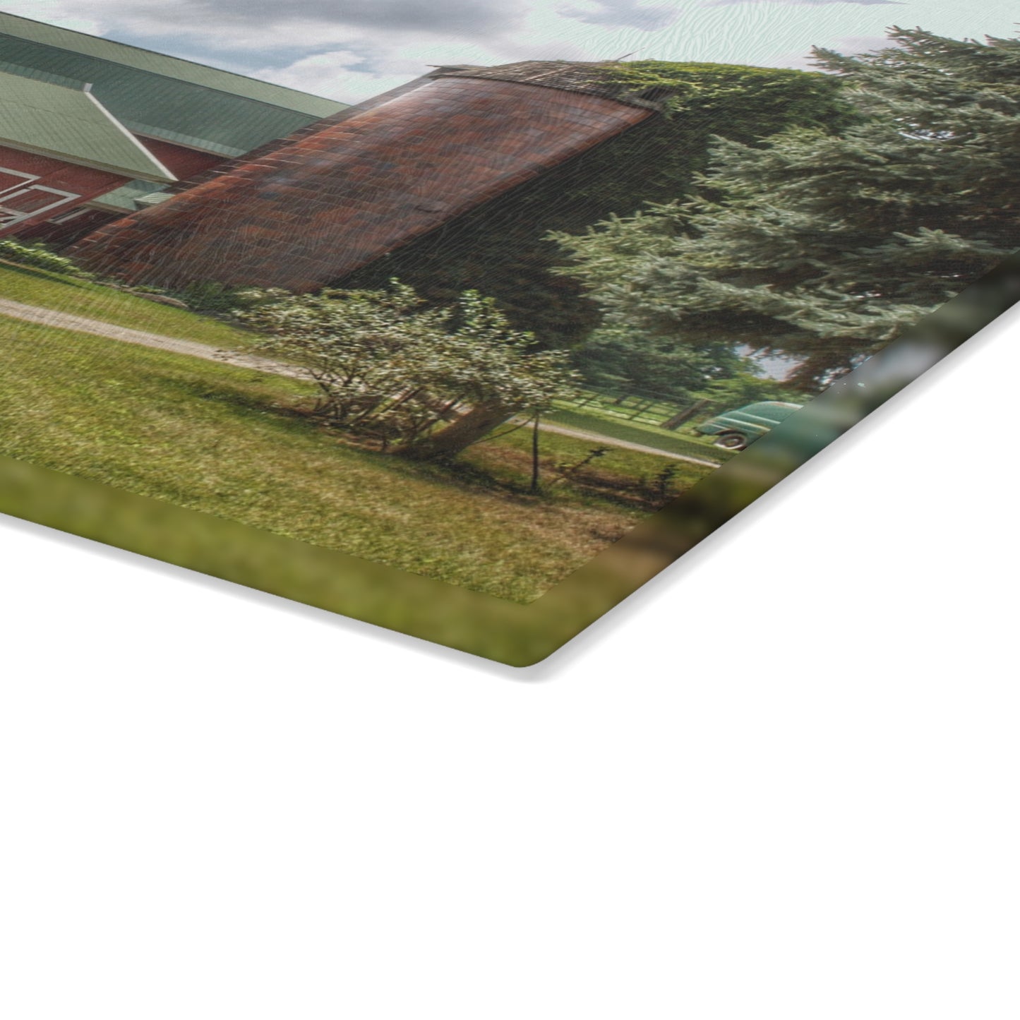 U R There Photography Metamora Country Rustic Farmhouse Tempered-Glass Cutting Board