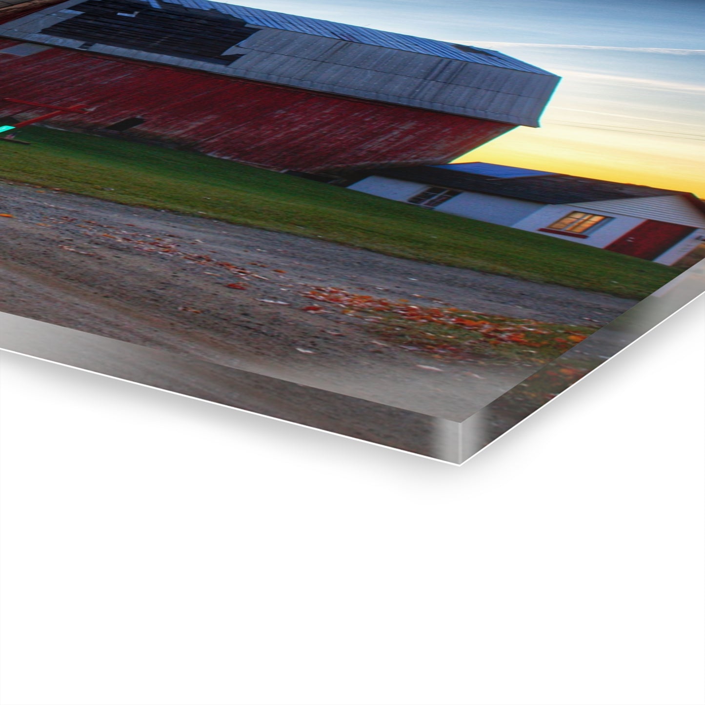 U R There Photography Haines Road Red at Sunrise Rustic Farmhouse Acrylic Wall Print