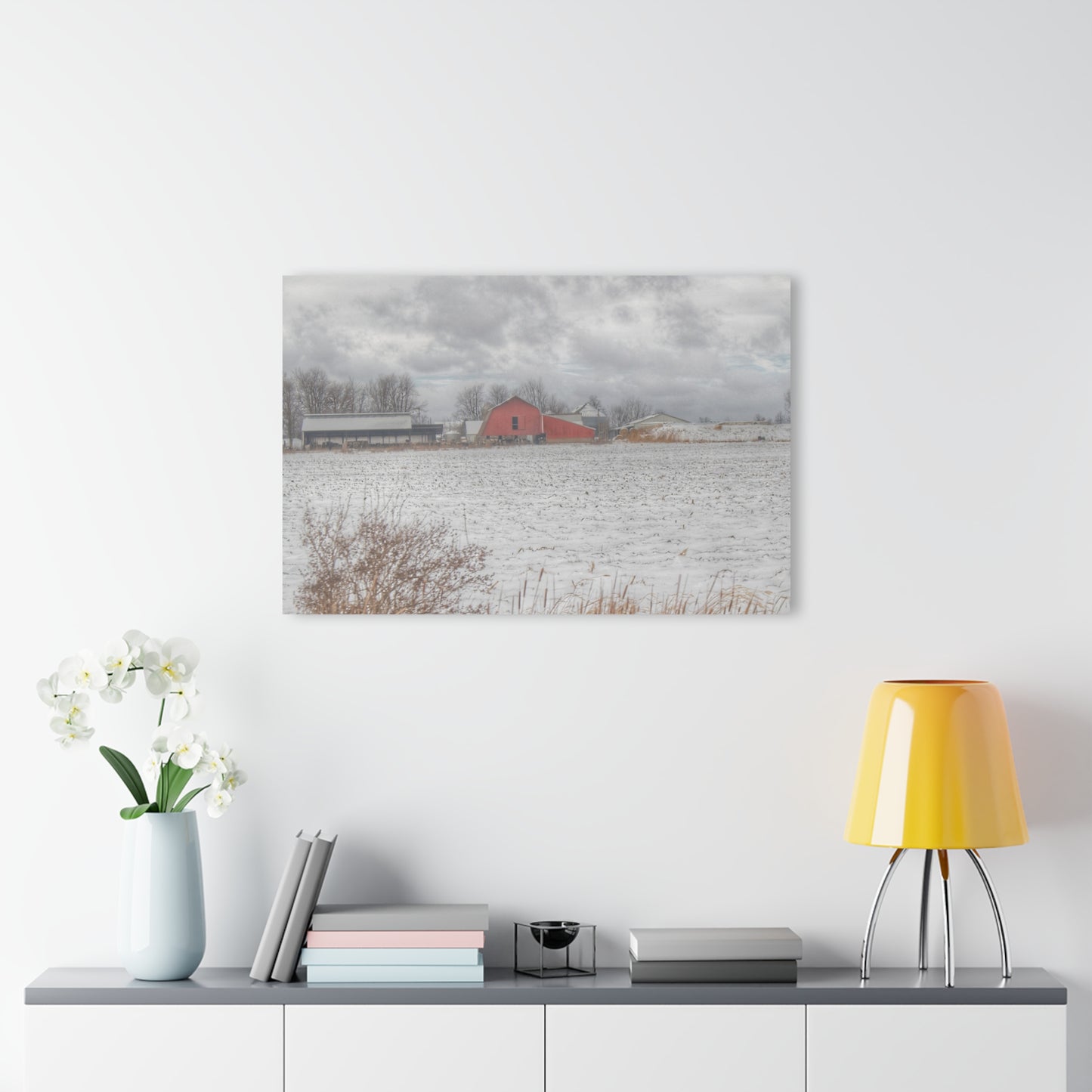 U R There Photography Maple Valley Road Red II Rustic Farmhouse Acrylic Wall Print