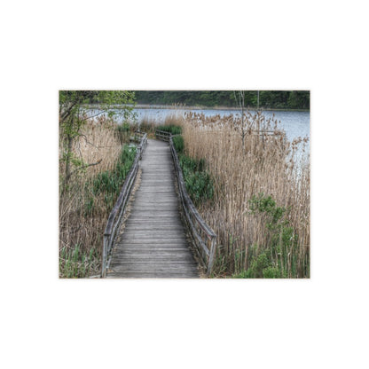 U R There Photography Linear Park Bridge In Lapeer II Rustic Farmhouse Decorative Ceramic Tile