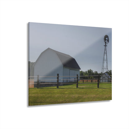 U R There Photography M-90 White and Windmill II Rustic Farmhouse Acrylic Wall Print