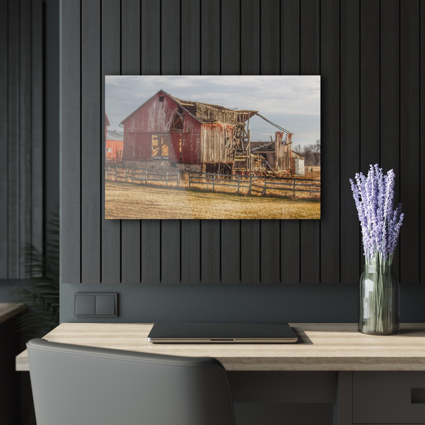 U R There Photography Irish Road Old Red Rustic Farmhouse Acrylic Wall Print