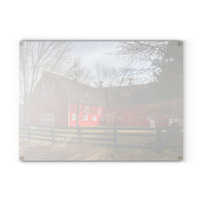 U R There Photography Thornville Road Red Rustic Farmhouse Tempered-Glass Cutting Board