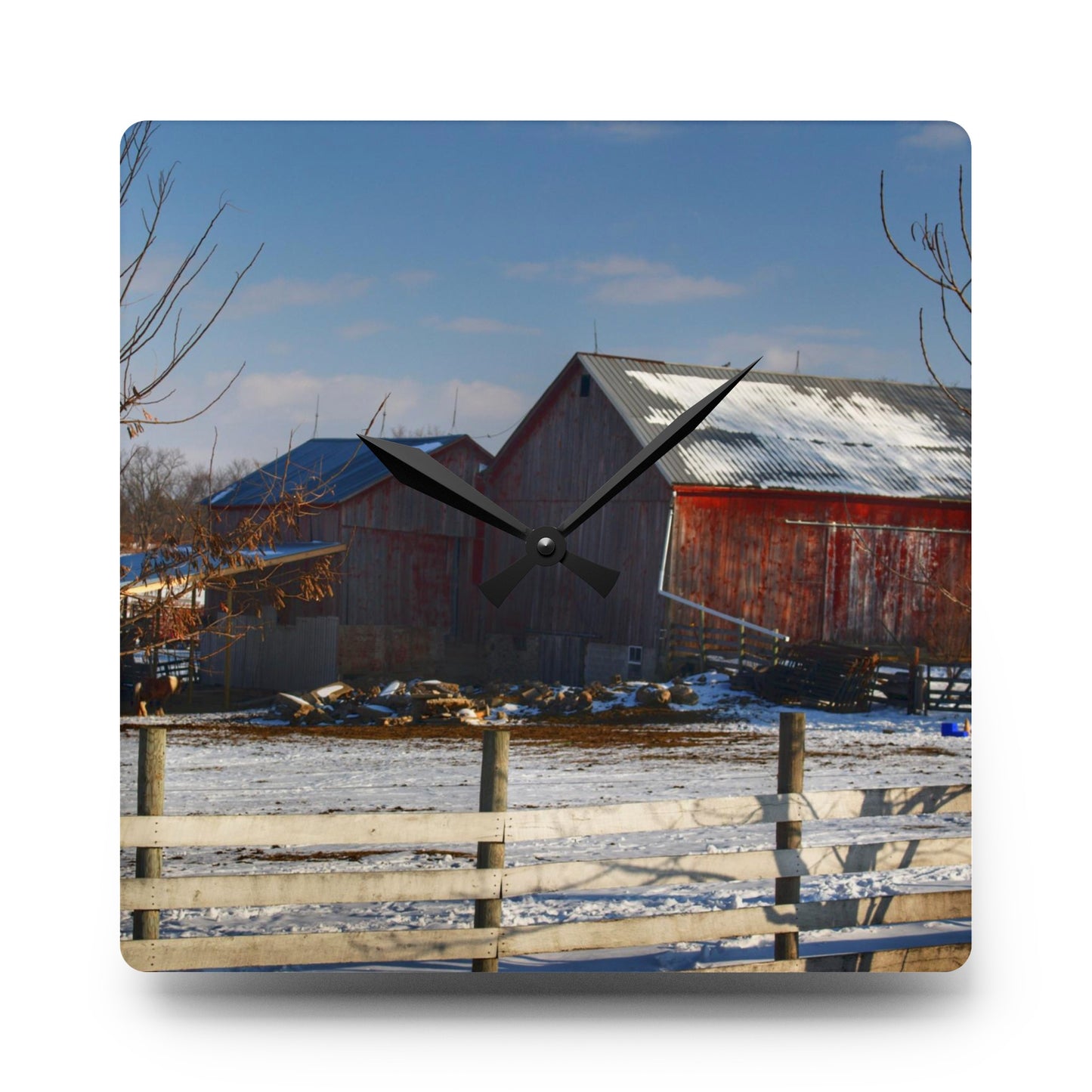 Barn Boutique Rustic Acrylic Analog Wall Clock| Attica Road Reds